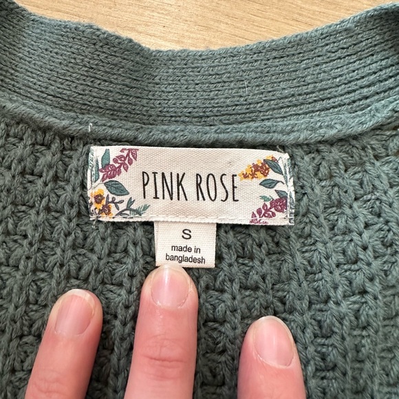 Pink Rose- Green Women's cardigan - Picture 4 of 8